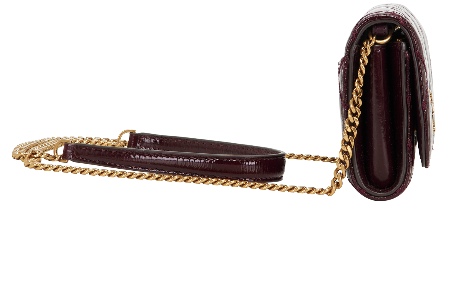 Willa Chain Wallet, &pound;160, Handbags, Burgundy, Leather, Side view